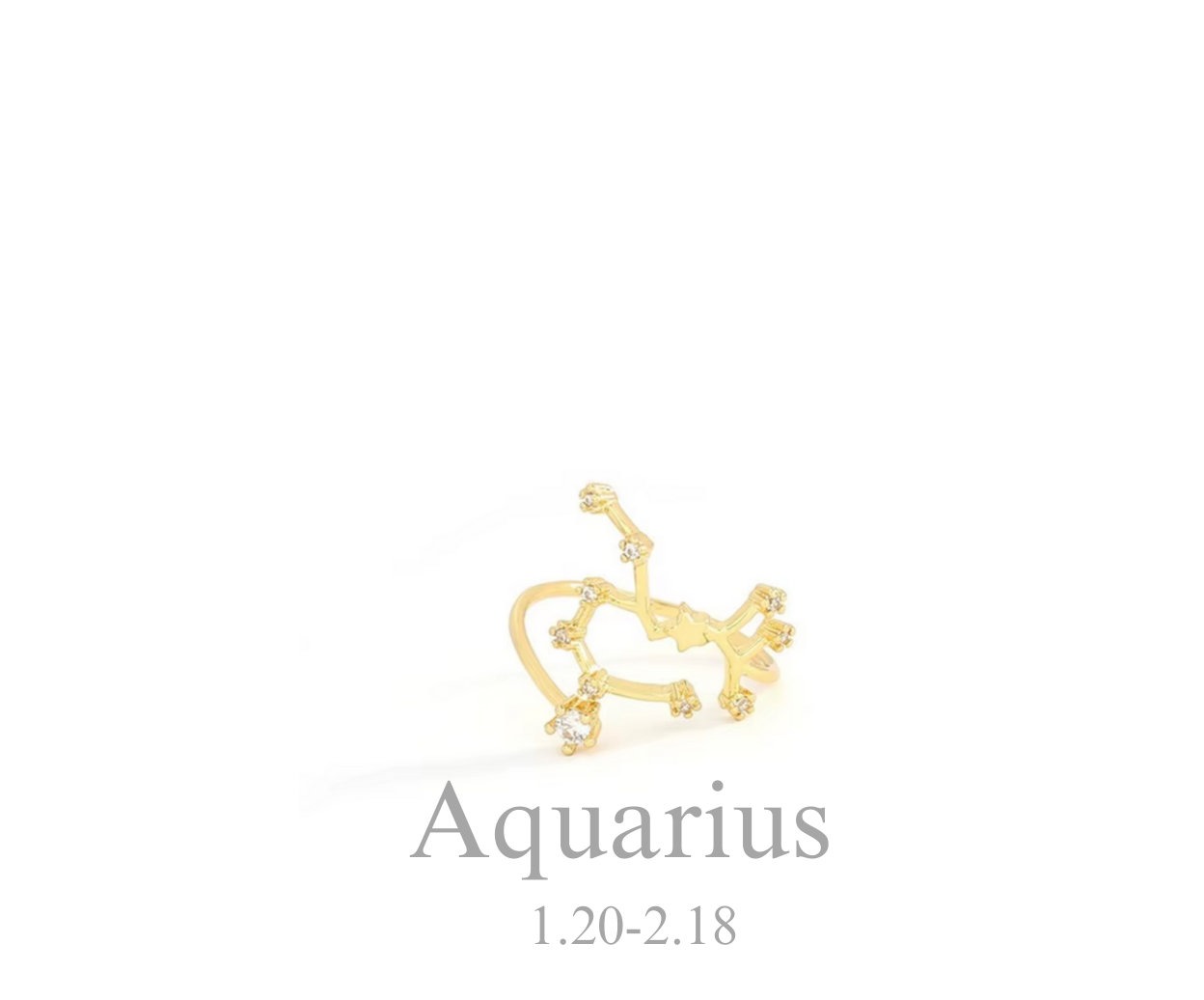 Zodiac Aquarius Constellation Ring