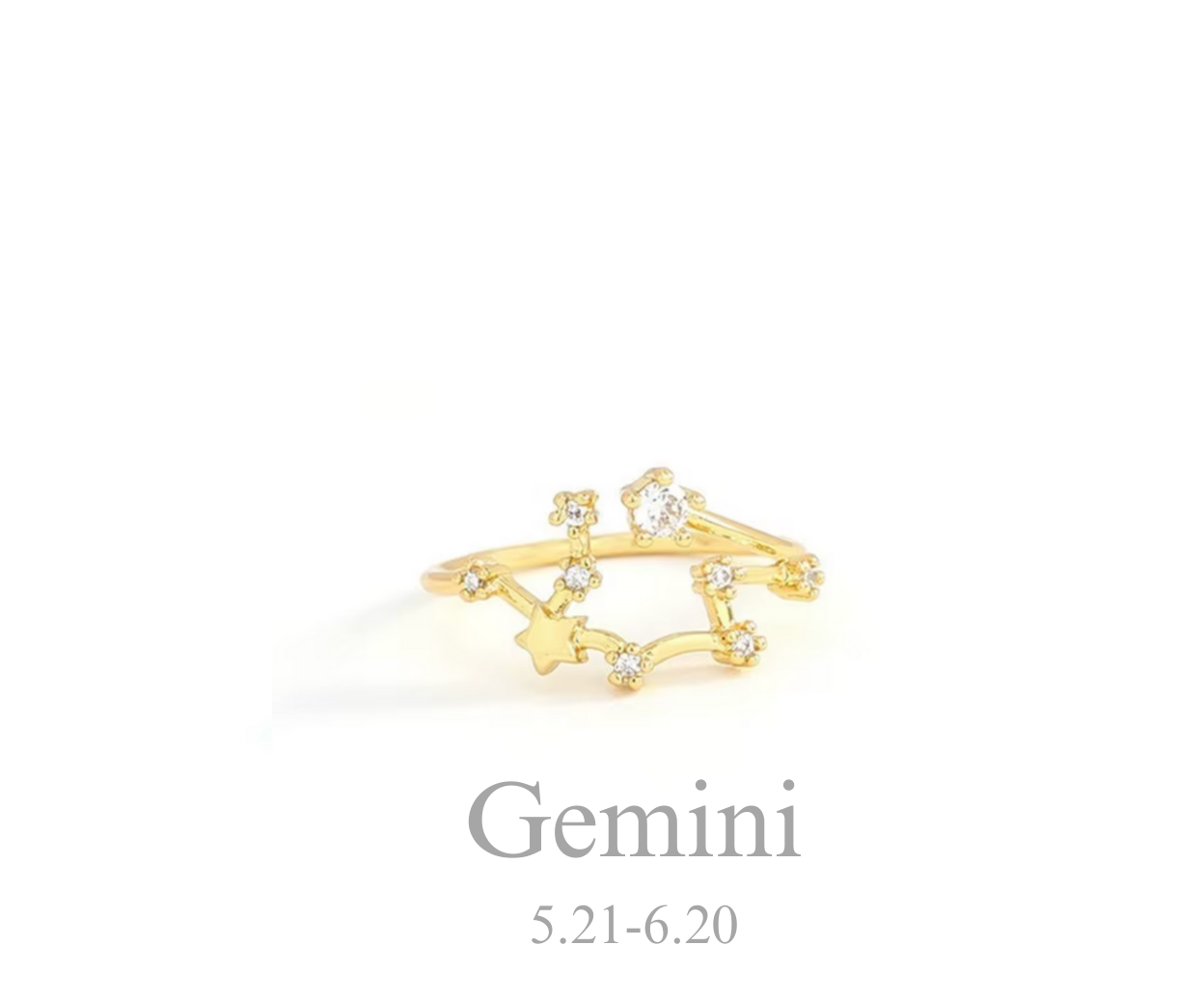 Zodiac Gemini Constellation Ring