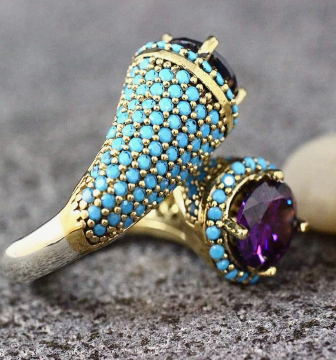 Carmen Amethyst and Turquoise Ring