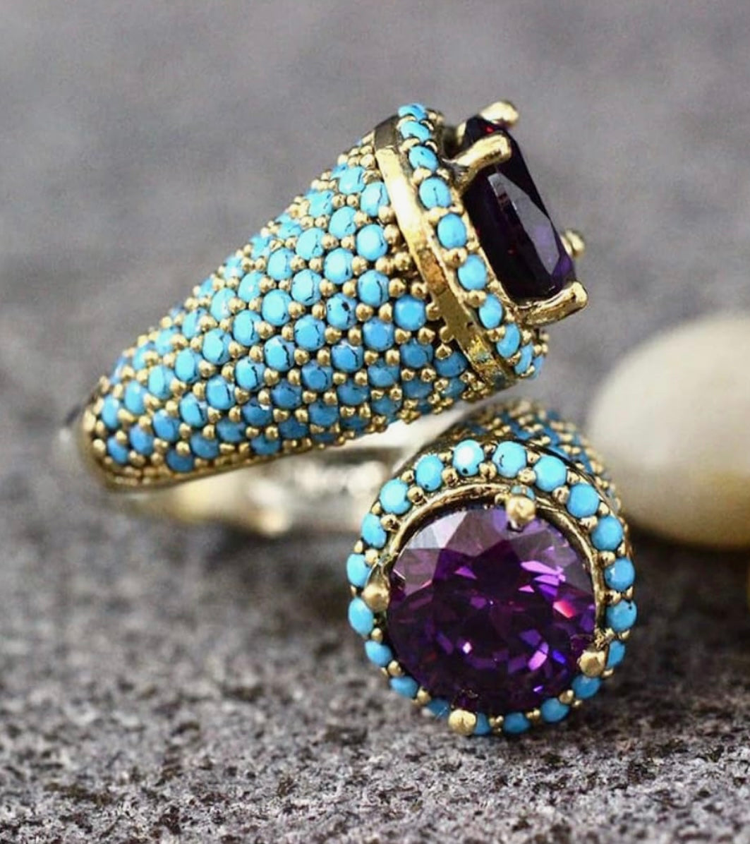 Carmen Amethyst and Turquoise Ring