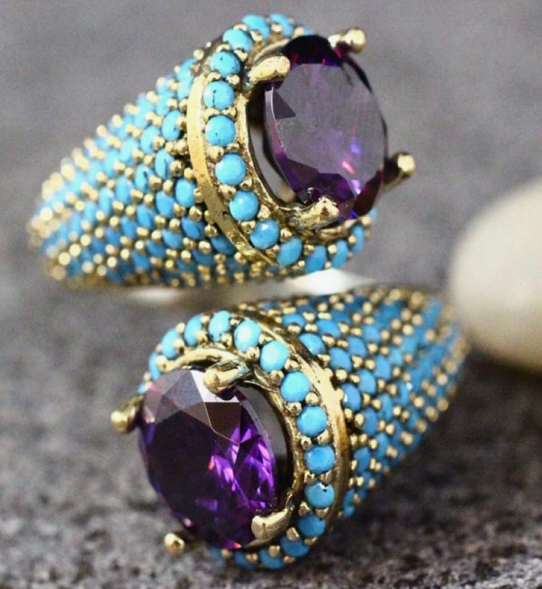 Carmen Amethyst and Turquoise Ring