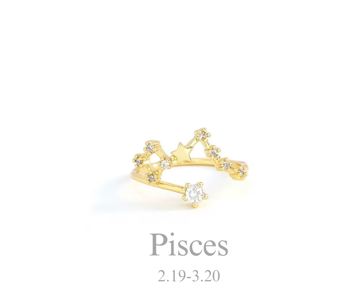 Zodiac Pisces Constellation Ring